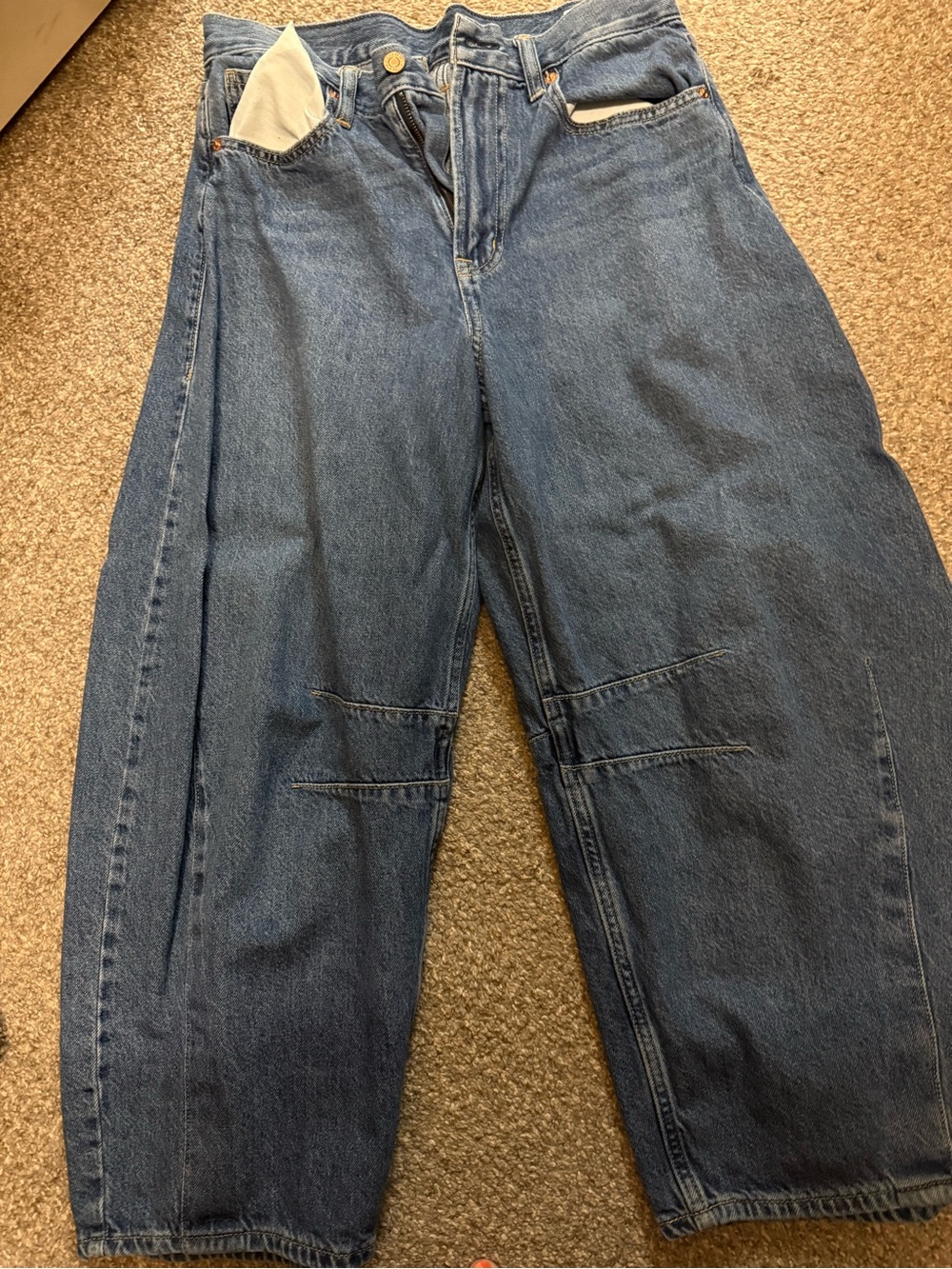 Gap Barrel Wide-Leg Women's Jeans in Medium Blue